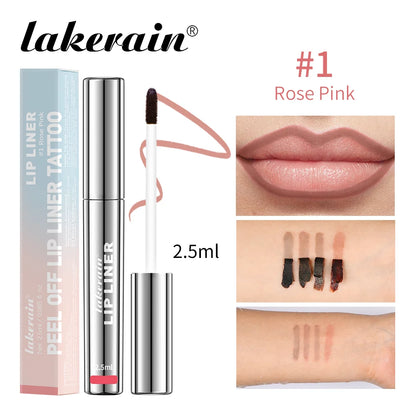 4 Colors Peel off Lip Liner Waterproof Transfer-Proof Lipstic Tattoo Waterproof Long Lasting Matte Velvet Lip Tint Sexy Red Cont