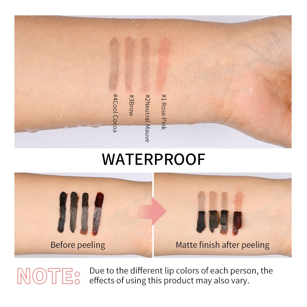 4 Colors Peel off Lip Liner Waterproof Transfer-Proof Lipstic Tattoo Waterproof Long Lasting Matte Velvet Lip Tint Sexy Red Cont