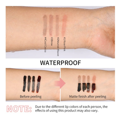 4 Colors Peel off Lip Liner Waterproof Transfer-Proof Lipstic Tattoo Waterproof Long Lasting Matte Velvet Lip Tint Sexy Red Cont